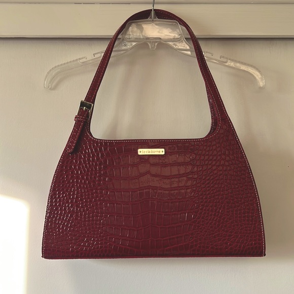 Liz Claiborne Red Faux Alligator Shoulder Bag • LIKE NEW - Picture 13 of 13